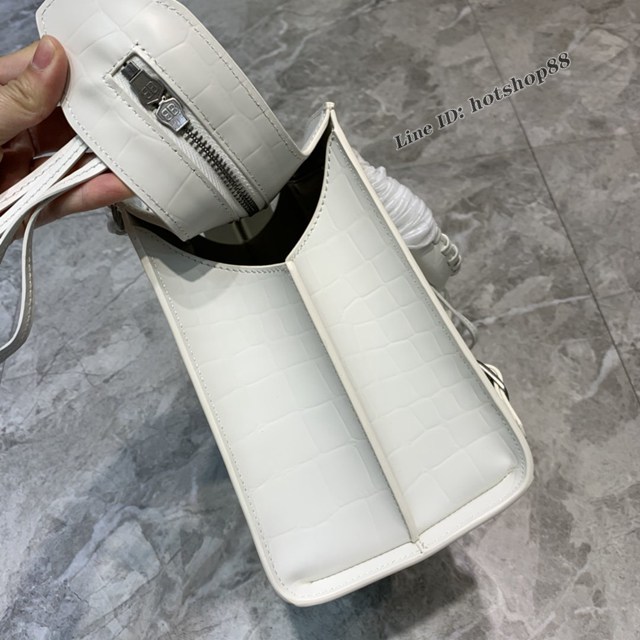 Balenciaga專櫃爆款鱷魚紋白色手袋手提包 638511 巴黎世家中號Neo Classic機車包 fyj1459